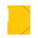 LOT DE 10 - CHEMISE À ÉLASTIQUE 3 RABATS CARTE OXFORD 24 X 32 CM DOS 2,5 CM JAUNE