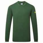 LOT DE 2 - PORTWEST AS22 T-SHIRT MANCHES LONGUES ANTISTATIQUE ESD VERT FORÊT - TAILLE XL