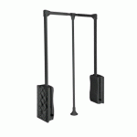 PENDERIE DOUBLE ELITE - 12 KG - FIXATION LATÉRALE - 645-910 MM - ANTHRACITE GTV