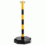 POTEAU PVC SUR SOCLE FINITION JAUNE/NOIR LESTÉ À 9 KG - CROSO