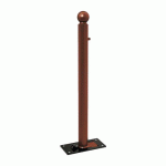 POTELET RABATTABLE SOLIBLOC Ø 76 MM BOULE - ASPECT CORTEN - PROCITY