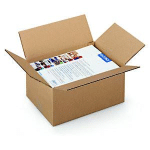 RAJA CAISSE AMÉRICAINE CARTON SIMPLE CANNELURE - L.INT. 31 X L.22 X H.15 CM - KRAFT BRUN - LOT DE 25