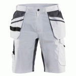 SHORT PEINTRE STRETCH BLANC/GRIS FONCÉ TAILLE 38 - BLAKLADER