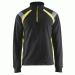 SWEAT COL CAMIONNEUR NOIR/JAUNE FLUORESCENT TAILLE L - BLAKLADER