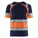 T-SHIRT HAUTE VISIBILITÉ MARINE/ORANGE FLUORESCENT TAILLE M - BLAKLADER