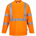 T-SHIRT HI-VIS MANCHES LONGUES AVEC POCHE - PORTWEST