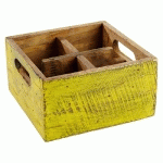 TABLE CADDY APS VINTAGE YELLOW 17 X 17 X 10