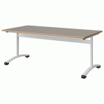TABLE MALIBU 160X80 T4 DL STRA ALAISÉ GRIS U727/BLC 9016