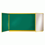 TABLEAU TRIPTYQUE 1 X 2 M ÉMAILLÉ BLANC CADRE ALUMINIUM LAQUÉ ROUGE - MANUTAN COLLECTIVITÉS