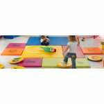 TAPIS MOUSSE AFRIQUE 120 X 60 CM ROUGE, SÉRIGRAPHIE OURS - MANUTAN COLLECTIVITÉS