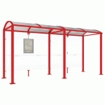 ABRI BUS VOÛTE 5 M SANS BARDAGES LATÉRAUX - ROUGE 3020 - PROCITY