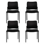 CHAISE VISITEUR BILBAO TISSU NOIR