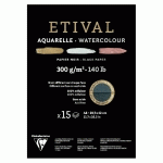 ETIVAL NOIR BLOC COLLÉ 1 CÔTÉ 15F A3 300G DOUBLE GRAIN - NOIR - LOT DE 5