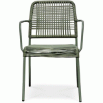 FAUTEUIL DE JARDIN EMPILABLE EN CORDE ET ACIER-VERT - CITYGARDEN
