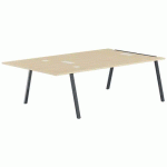 PACK RECTANGULAIRE 3 POSTES GARY PIED ANTHRACITE PLATEAU CHÊNE CLAIR - MBA