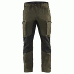 PANTALON DE TRAVAIL SERVICES STRETCH VERT OLIVE/NOIR TAILLE 56C - BLAKLADER