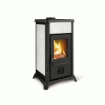 POÊLE À BOIS EN FONTE ÉMAILLÉE ELEGANCE BLANC INFINITY - 6 KW - GEMMA LA NORDICA EXTRAFLAME