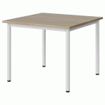 TABLE MALIBU 80X80CM T4 4P STRA ABS CHÊNE 1146/BLC 9016