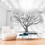 ARTGEIST - PAPIER PEINT ARBRE DU FUTUR - 100 X 70 CM - NOIR ET BLANC