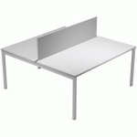 BUREAU BENCH FAST 4 PIEDS PANNEAU ÉCRAN 140X164CM - GRIS