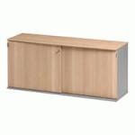 CRÉDENCE 2 PORTES COULISSANTES HÊTRE AMBRÉ H 74 X L 160 CM - JAZZ