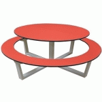 TABLE BANC HPL RONDE Ø150 CM - ROUGE