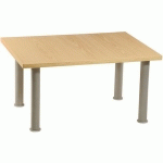 TABLE BASSE COSY 80X60 PIET. GRIS/ALU PLATEAU CHÊNE - SIMMOB