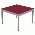 TABLE CARÉLIE MOB 80X80 T2 STRA POLYURÉ. CERISE GRIS/9006 - MOBIDECOR