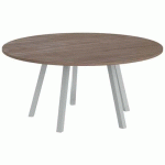 TABLE RÉUNION EVAN Ø 160 CM PIED ALU PLATEAU NOYER - MBA