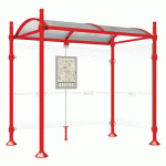 ABRI BUS PROVINCE 2.50 M 1 BARDAGE LAT. CITY ROUGE 3020 - PROCITY