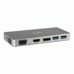 C2G USB C DOCKING STATION WITH HDMI, DISPLAYPORT AND VGA - STATION D'ACCUEIL - USB-C - VGA, HDMI, DP