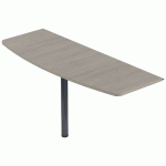 EXTENSION ISIA GALBÉE 160 CM + 1 PIED BLANC/ANTHRACITE - MBA