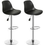 LOT DE 2 TABOURETS DE BAR DESIGN NOIR CHAISES DE BAR 2 PCS SIMILICUIR