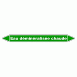 LOT DE 3 - MARQUEUR TUYAUTERIE - EAU DÉMINÉRALISÉE CHAUDE - NFX 08-105 355 X 37 MM