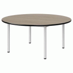 TABLE MALIBU Ø 120 T2 4P STRA CHÊNE 1146/NOIR BLC 9016