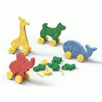 ANIMAUX PUZZLES 3D LUDUS - A ASSEMBLER SUR ROUES - LEGER - RECYCLABLE - A PARTIR DE 3 ANS - SACHET DE 4