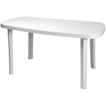 TABLE DE JARDIN OTHELLO EN RÉSINE CM.140X82 BLANC 136X82X72H MOBILIER DE JARDIN - SALON