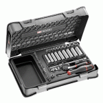 COFFRET DOUILLES 1/4'' 6 PANS MÉTRIQUES 46 PIÈCES - FACOM - R.2BLPB