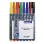 LUMOCOLOR FEUTRE PERMANENT STAEDTLER LUMOCOLOR  - 1 MM - COLORIS : ASSORTIS - ETUI DE 8