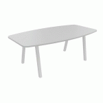 TABLE TONNEAU PARTAGE 200 X 100 CM GRIS / BLANC - BURONOMIC