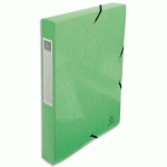 BOÎTE DE CLASSEMENT IDERAMA EN CARTE PELLICULÉE 7/10E, 600G. DOS 4 CM. COLORIS VERT - LOT DE 4