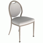 CHAISE 260 MOBILE ALU ASS/DOS ABAKA GRÈGE 4P NOISETTE - MOBIDECOR