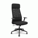 CHAISE DE BUREAU PRO536 - TISSU NOIR AVEC ACCOUDOIRS FIXES