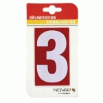 CHIFFRES ADHÉSIFS - BLANC-ROUGE 50 X 50 MM