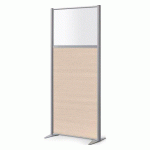 CLOISON B-ZEN SEMI VITRÉE BOIS H 180 X P 81 CM - CHÊNE CLAIR PIED FIXE ALUMINIUM
