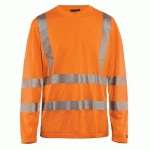 T-SHIRT MANCHES LONGUES HAUTE VISIBILITÉ COL V TAILLE S - BLAKLADER