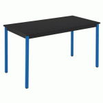 TABLE DE BUREAU MULTI-USAGE ÉCO PLATEAU ZONZA NOIR 120 X 60 CM PIÈTEMENT BLEU