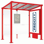 ABRI BUS MILAN 2.50 M 1 CAISSON 1 BARDAGE LAT. ROUGE 3020 - PROCITY