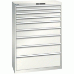 ARMOIRE BLANC GRIS 1023X572X1450 AVEC 9 TIR. 200KG - LISTA