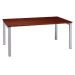BUREAU DROIT ACTUAL - L. 180 X P. 80 CM - PLATEAU WENGÉ - 4 PIEDS ALUMINIUM